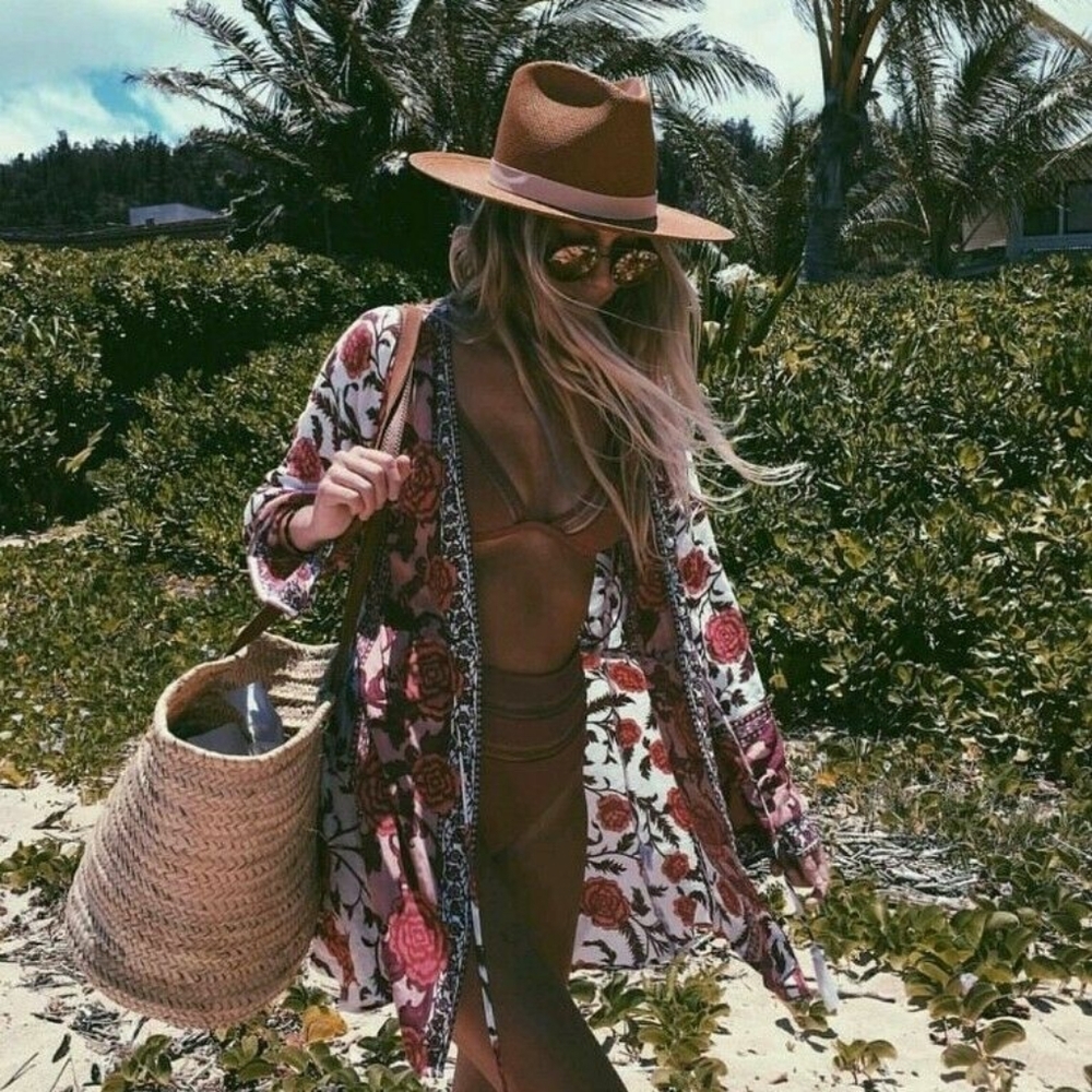 Arnhem Carolina rose kimono mini dress blush red S